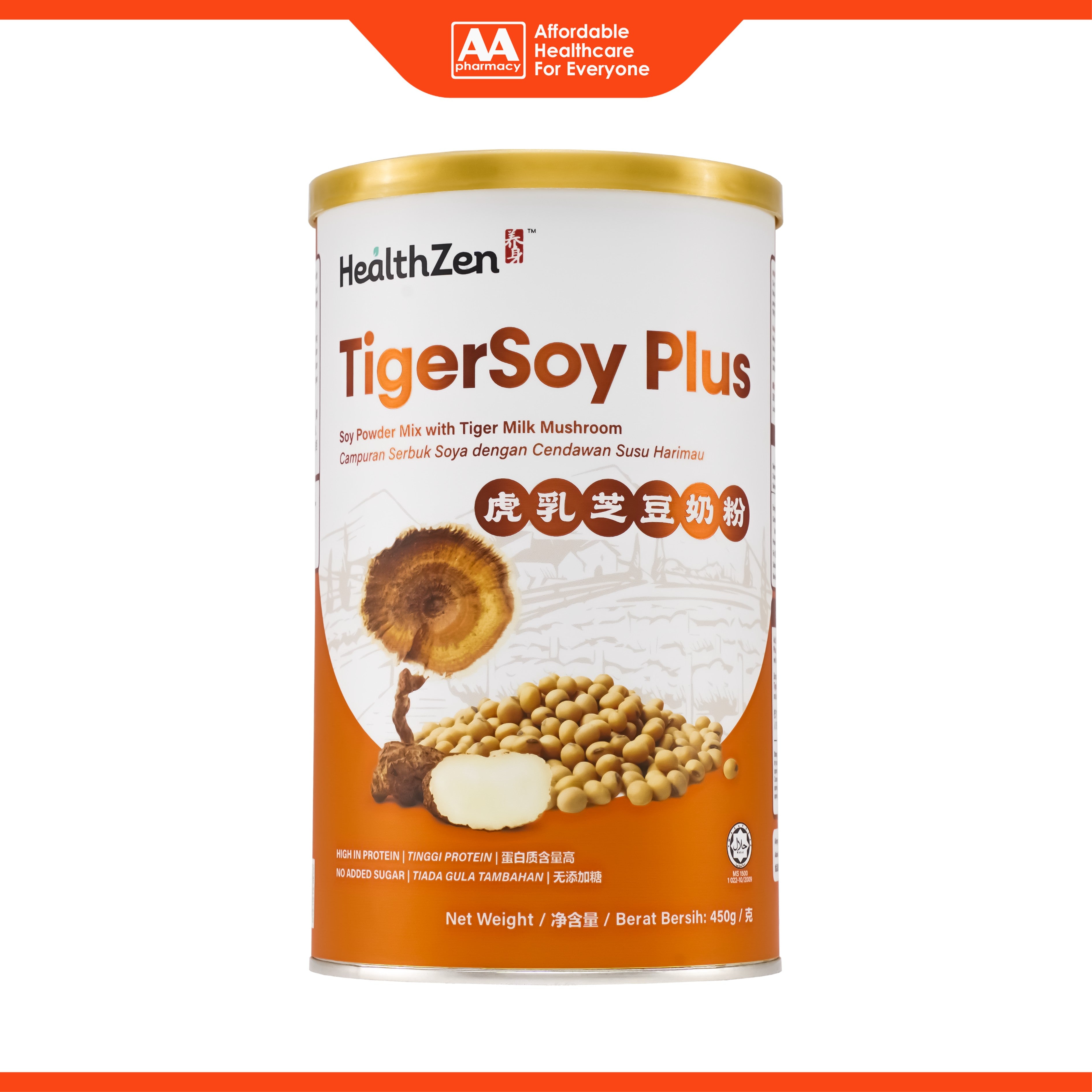 HealthZen Tigersoy Plus (Soy Powder Mix with Tiger Milk Mushroom) 450g