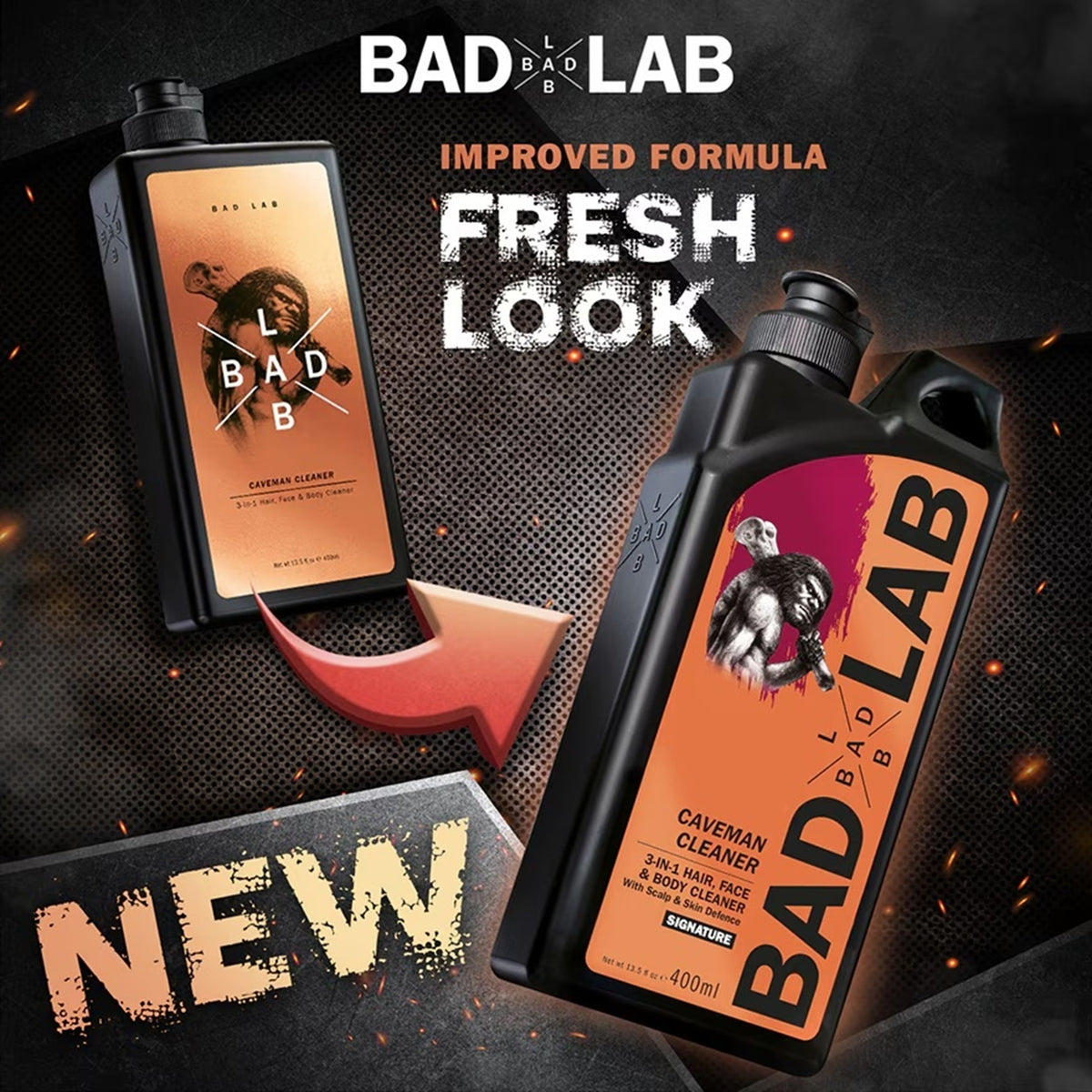 Bad Lab Caveman Cleaner 3-in-1 Hair, Face and Body Cleaner - Signature (400ml)