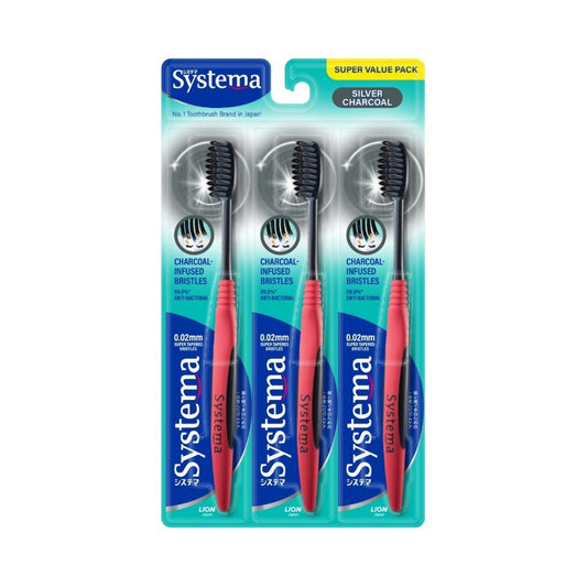 Systema Toothbrush (Silver Charcoal, Soft) 3's