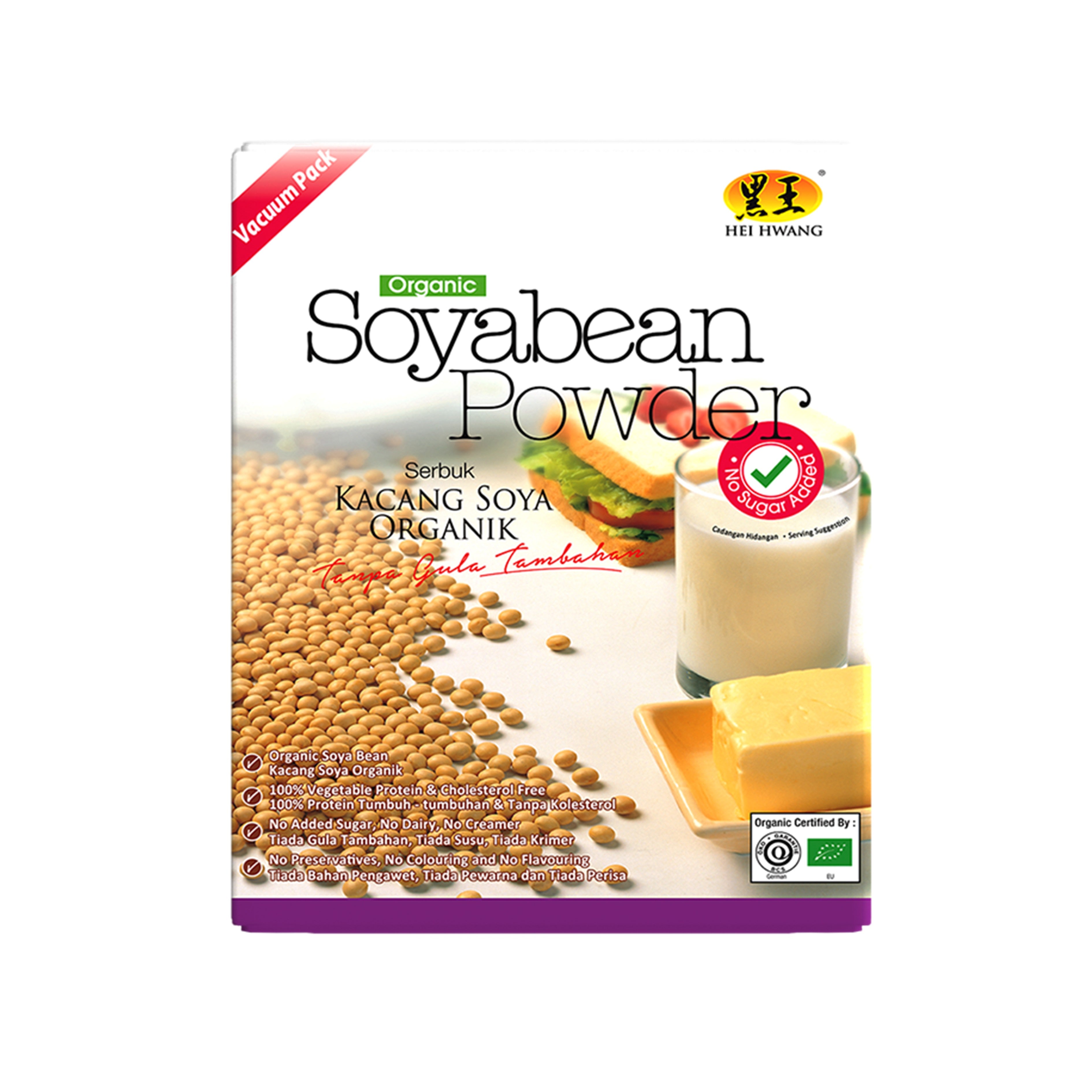 Hei Hwang Organic Soyabean Powder (No Sugar Added) 400g
