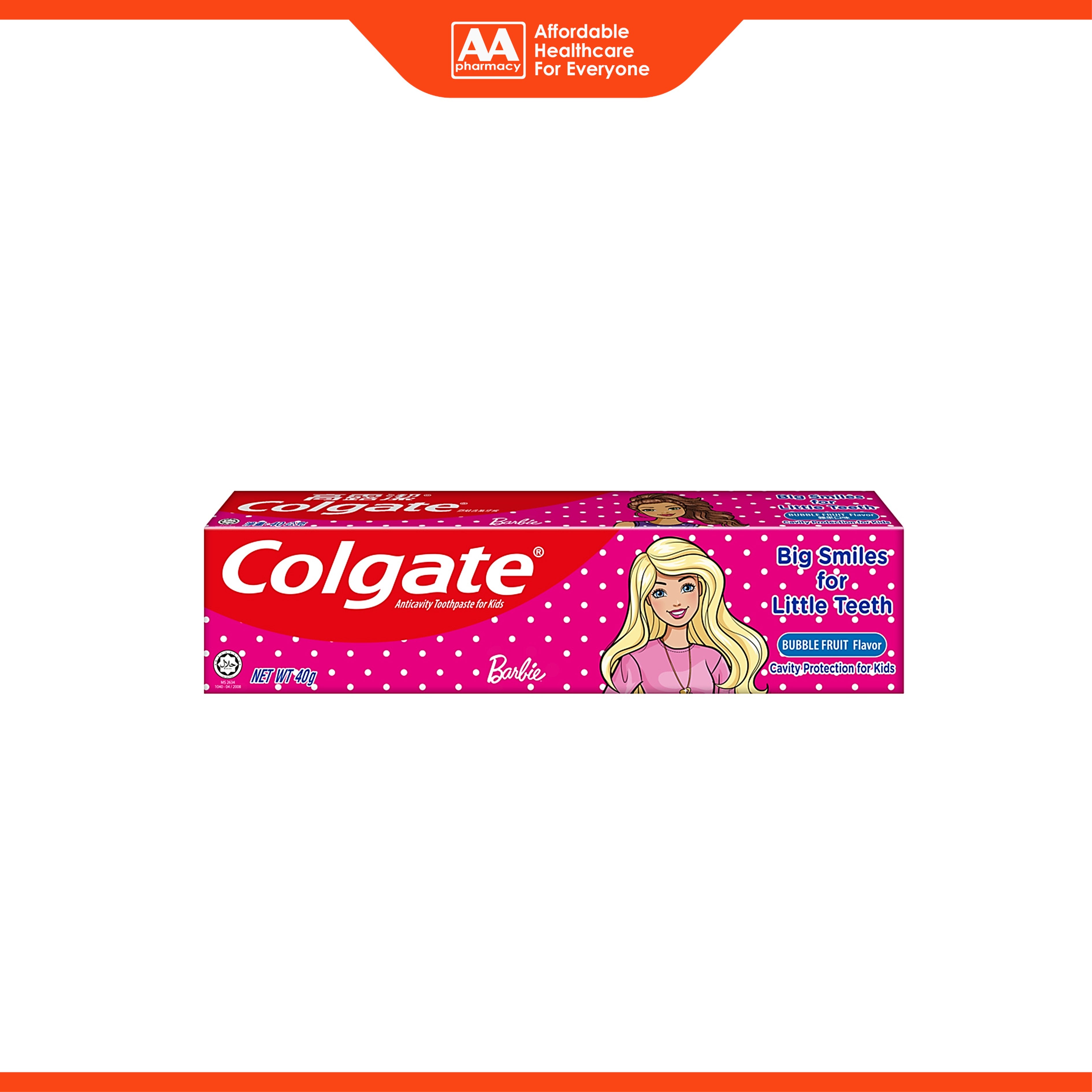 Colgate Barbie Toothpaste - Bubble Fruit Flavour (40g)