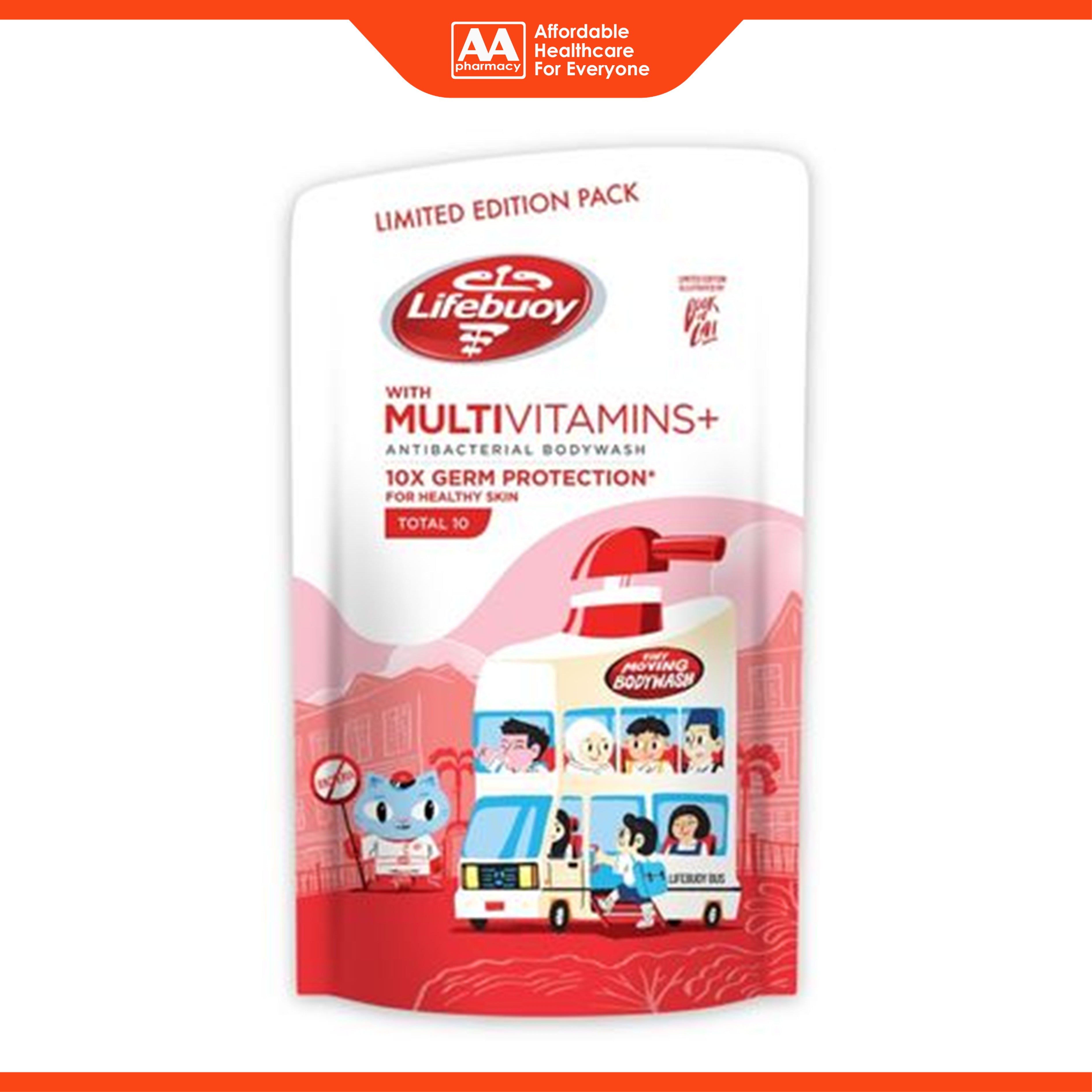 Lifebuoy Antibacterial Body Wash with Multivitamins Refill Pack - Total 10 (800ml)