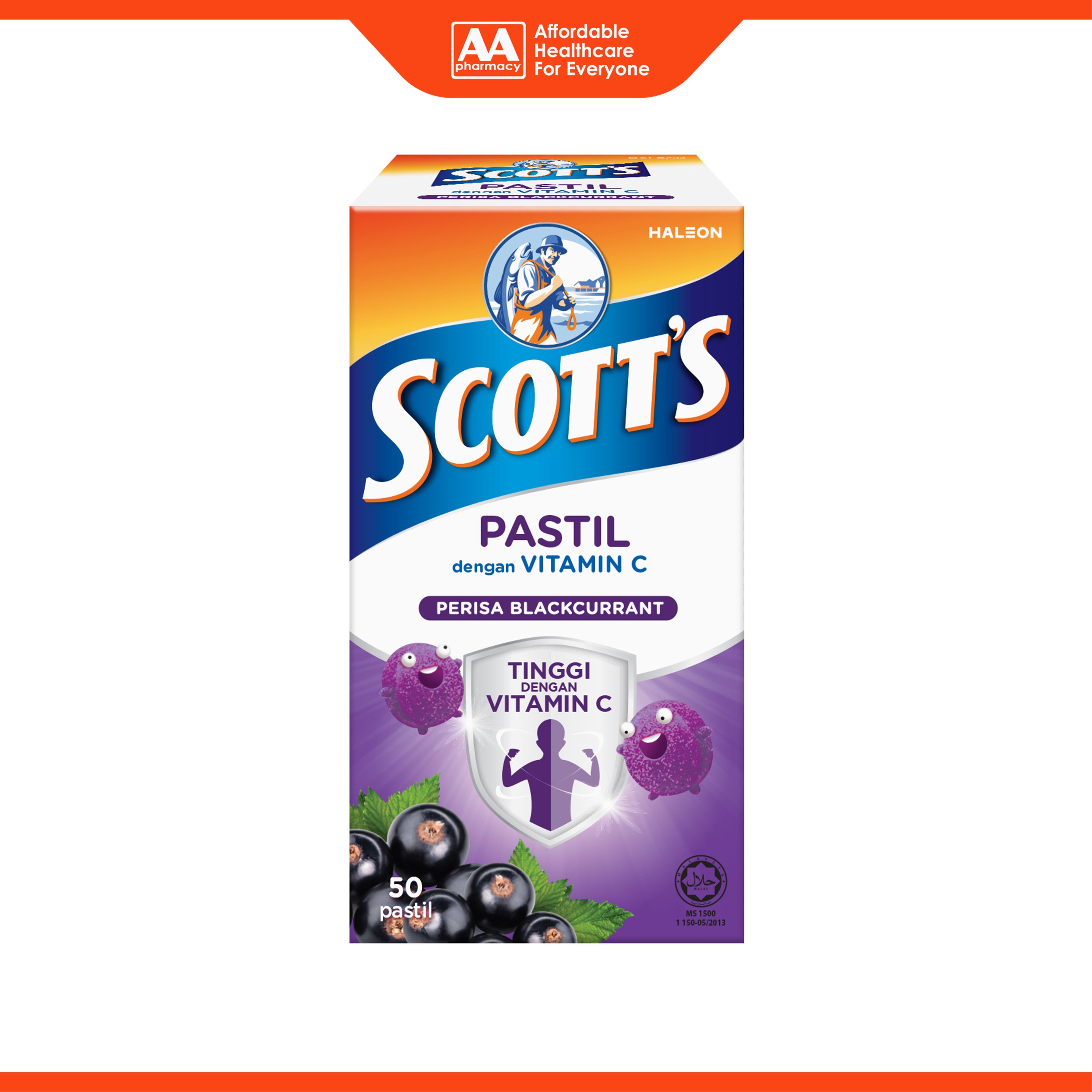 Scott's Pastilles with Vitamin C (Blackcurrant Flavour) 50's