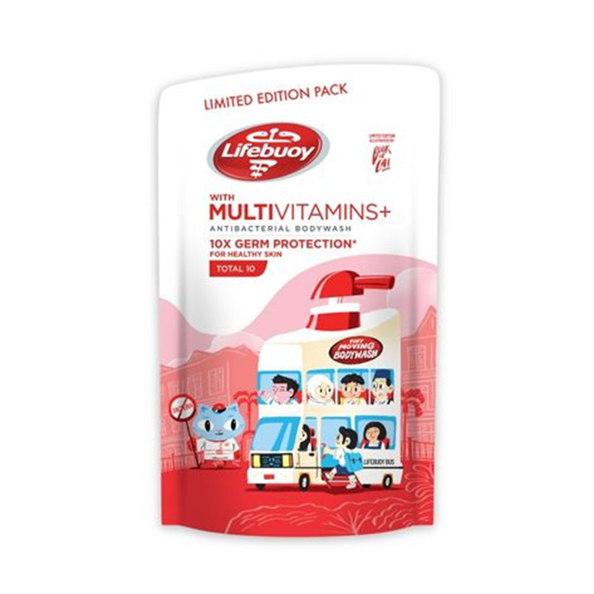 Lifebuoy Antibacterial Body Wash with Multivitamins Refill Pack - Total 10 (800ml)