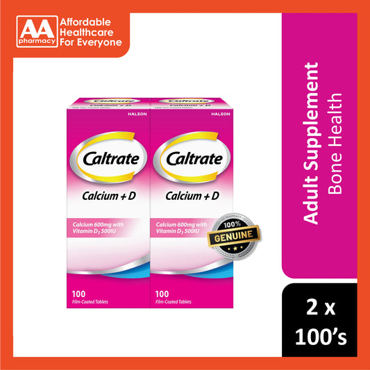 Caltrate Calcium 600mg + D Tablet 2x100's