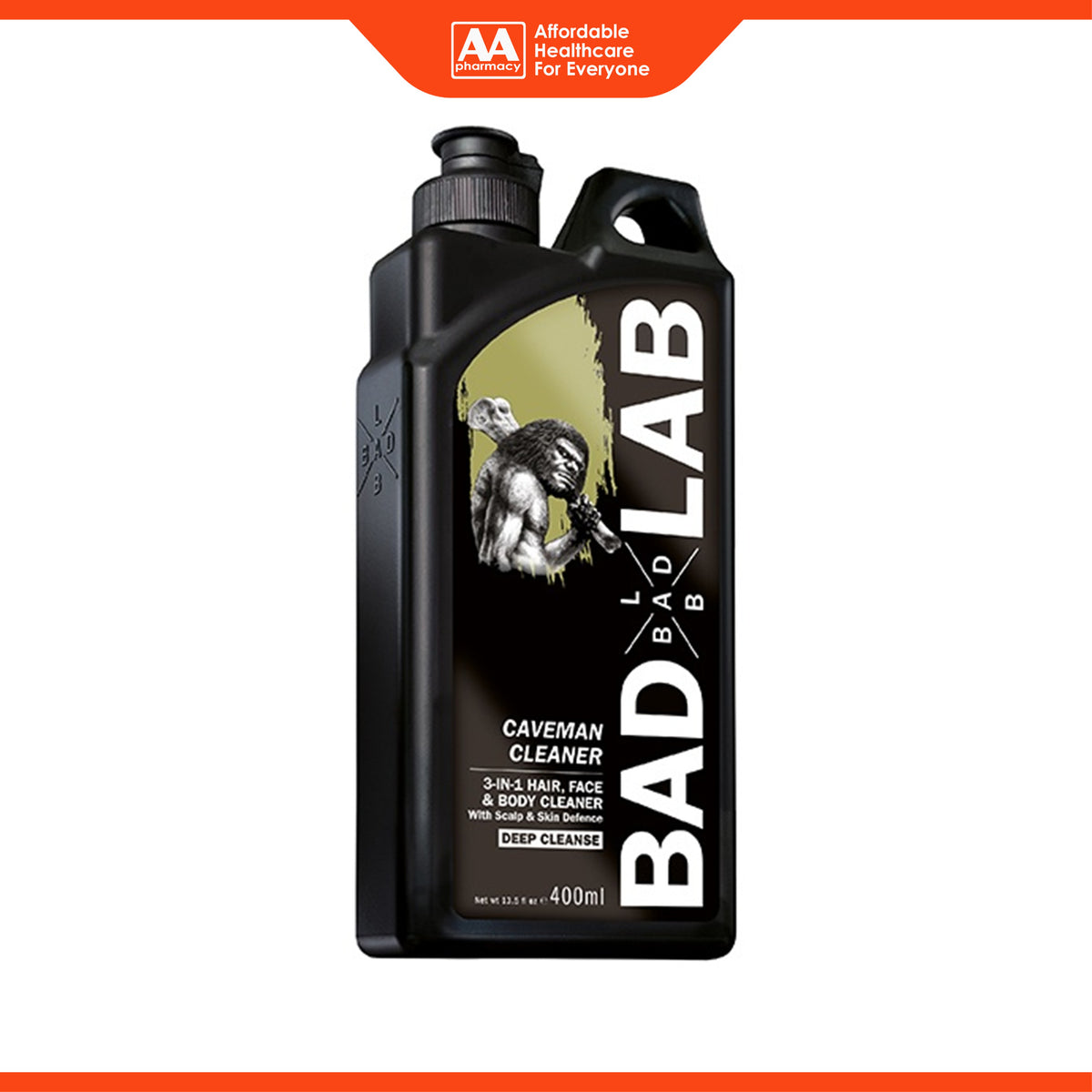 Bad Lab Caveman Cleaner 3-in-1 Hair, Face and Body Cleaner - Deep Cleanse (400ml)