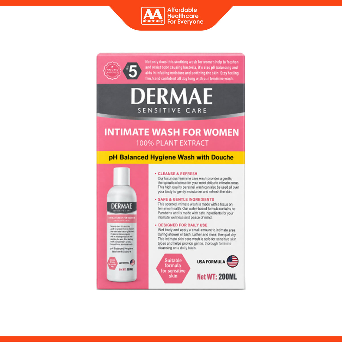 Dermae Intimate Wash For Women (200ml)