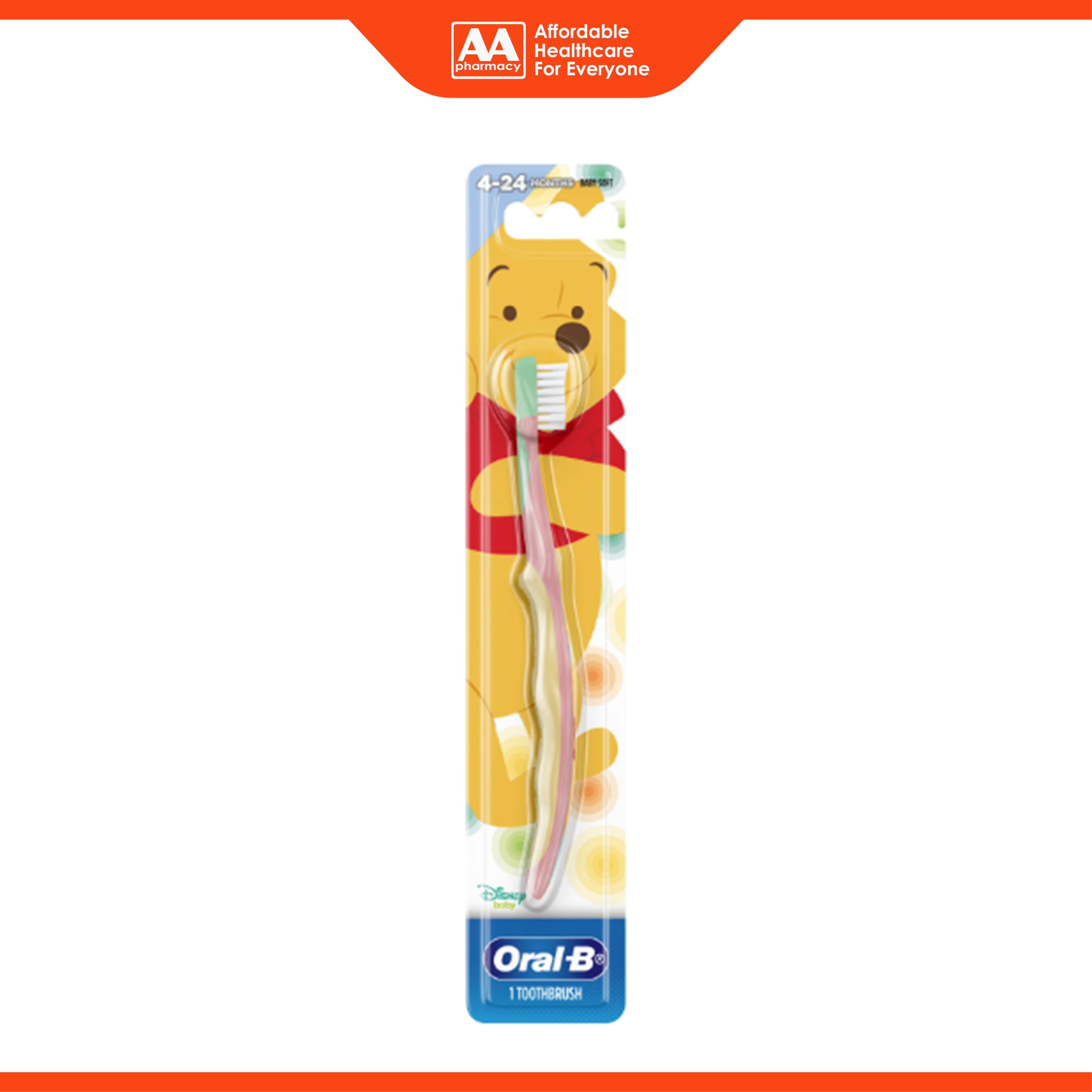 Oral-B Kids Toothbrush (Stage 1, Baby Soft) 1's (For Babies 4-24 Months)