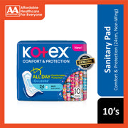 Kotex Pads (Comfort and Protection, Maxi Non-Wing, 24cm) 10's [Day Use]