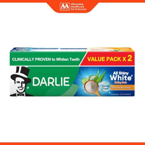 Darlie All Shiny White (Baking Soda) Fluoride Toothpaste 140gx2's [Value Pack]