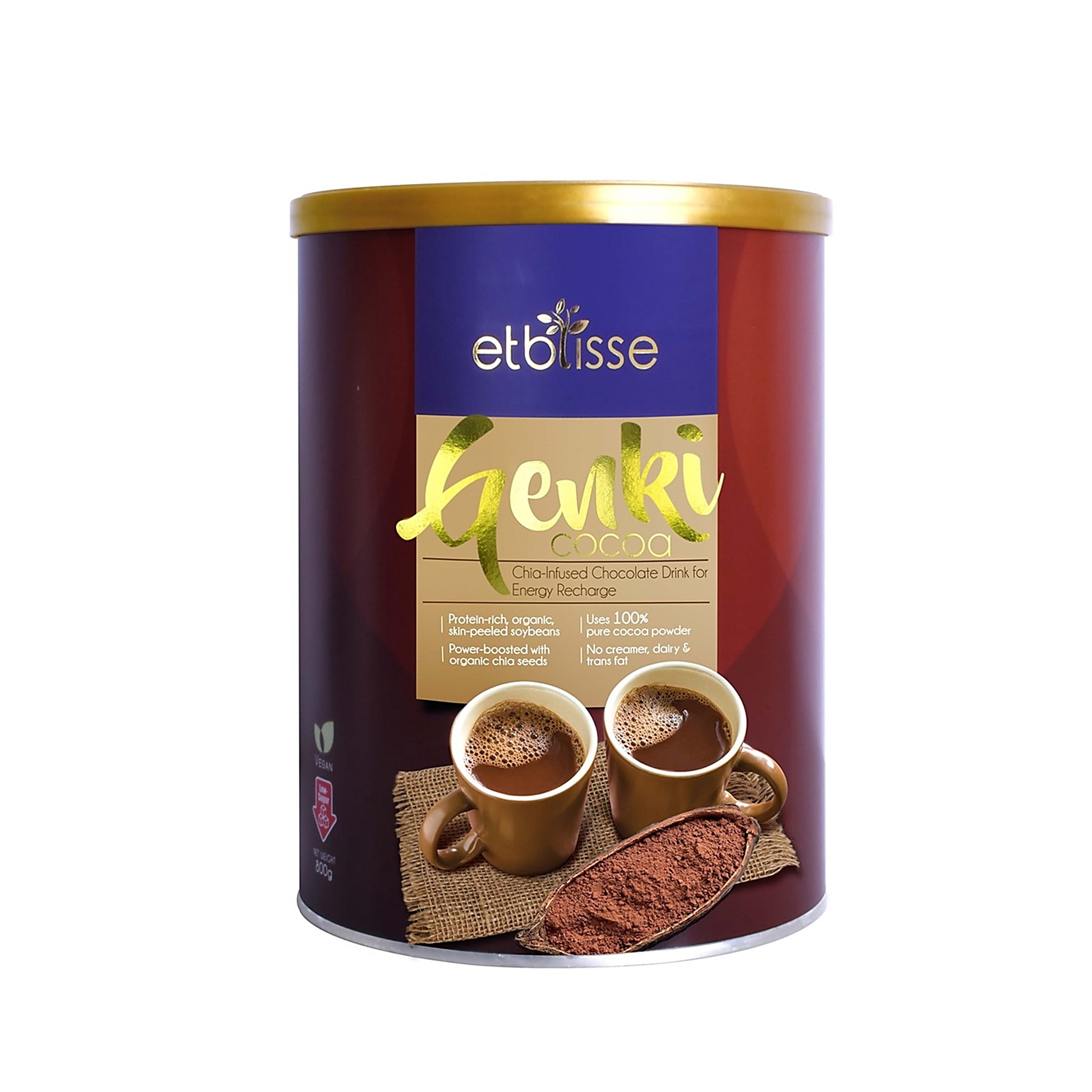 Etblisse Genki Cocoa Chia-Infused Chocolate Drink 800g