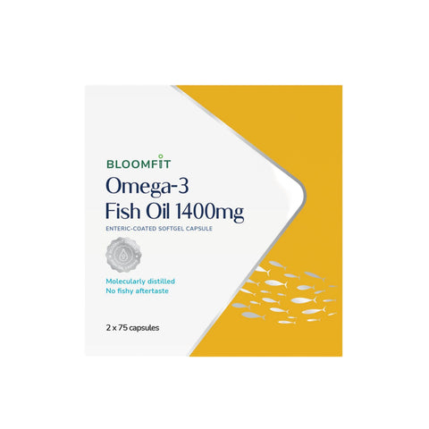 Bloomfit Omega-3 Fish Oil 1400mg Enteric-Coated Softgel Capsule 2x75's