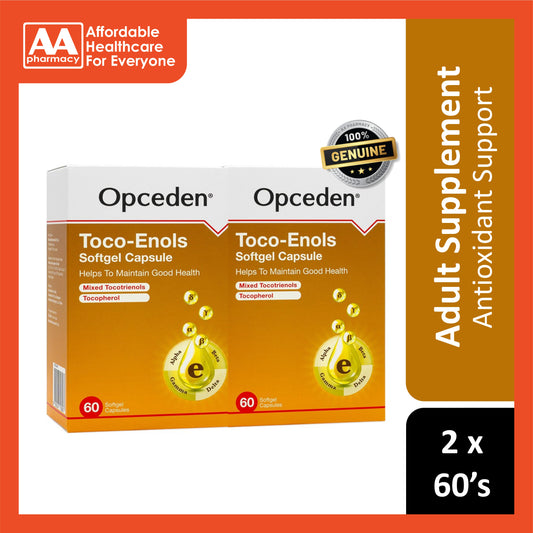 Opceden Toco-Enols Softgel Capsule 2x60's [Twinpack] (Mixed Tocotrienols + Tocopherol)