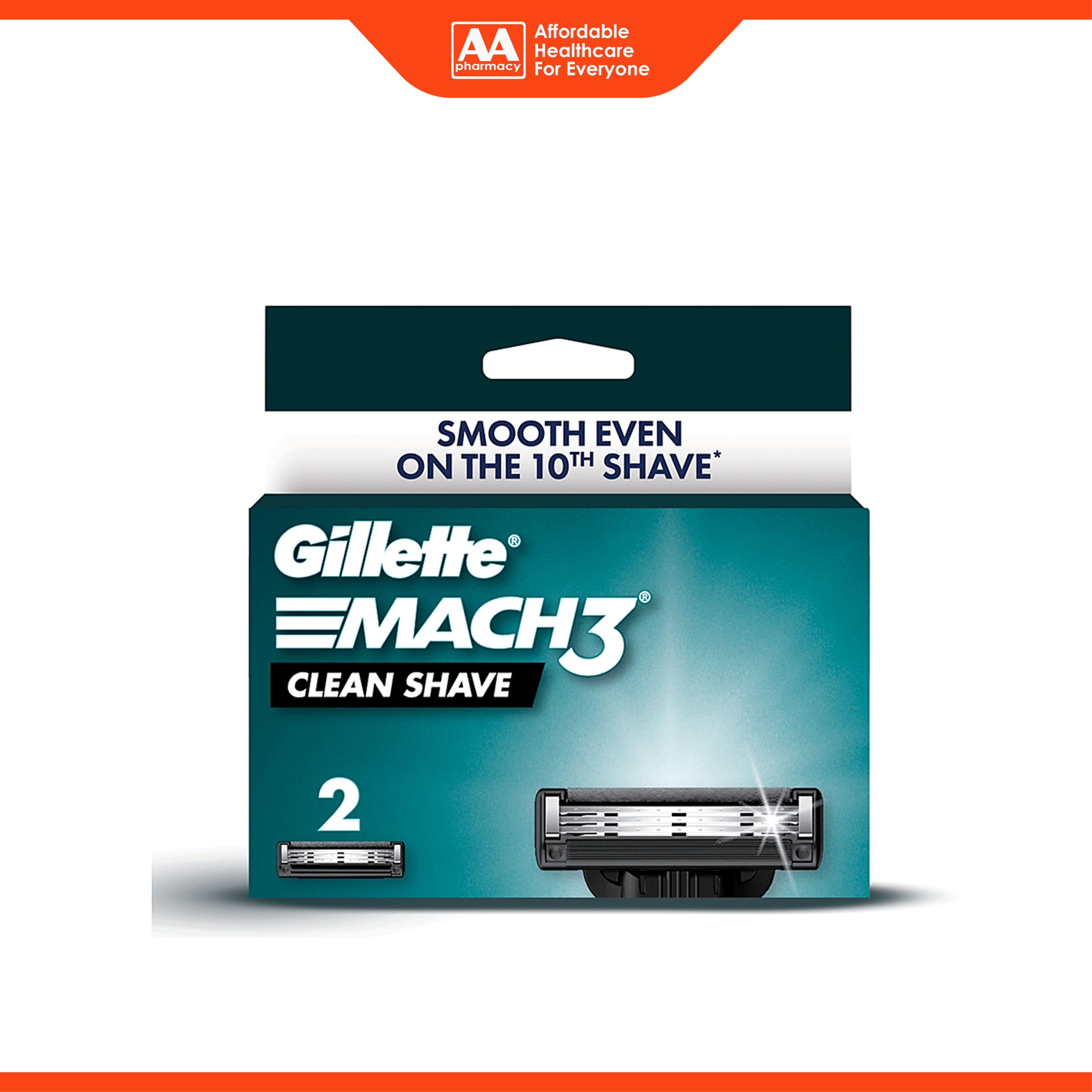Gillette Mach 3 Clean Shave Cartridge (2's)