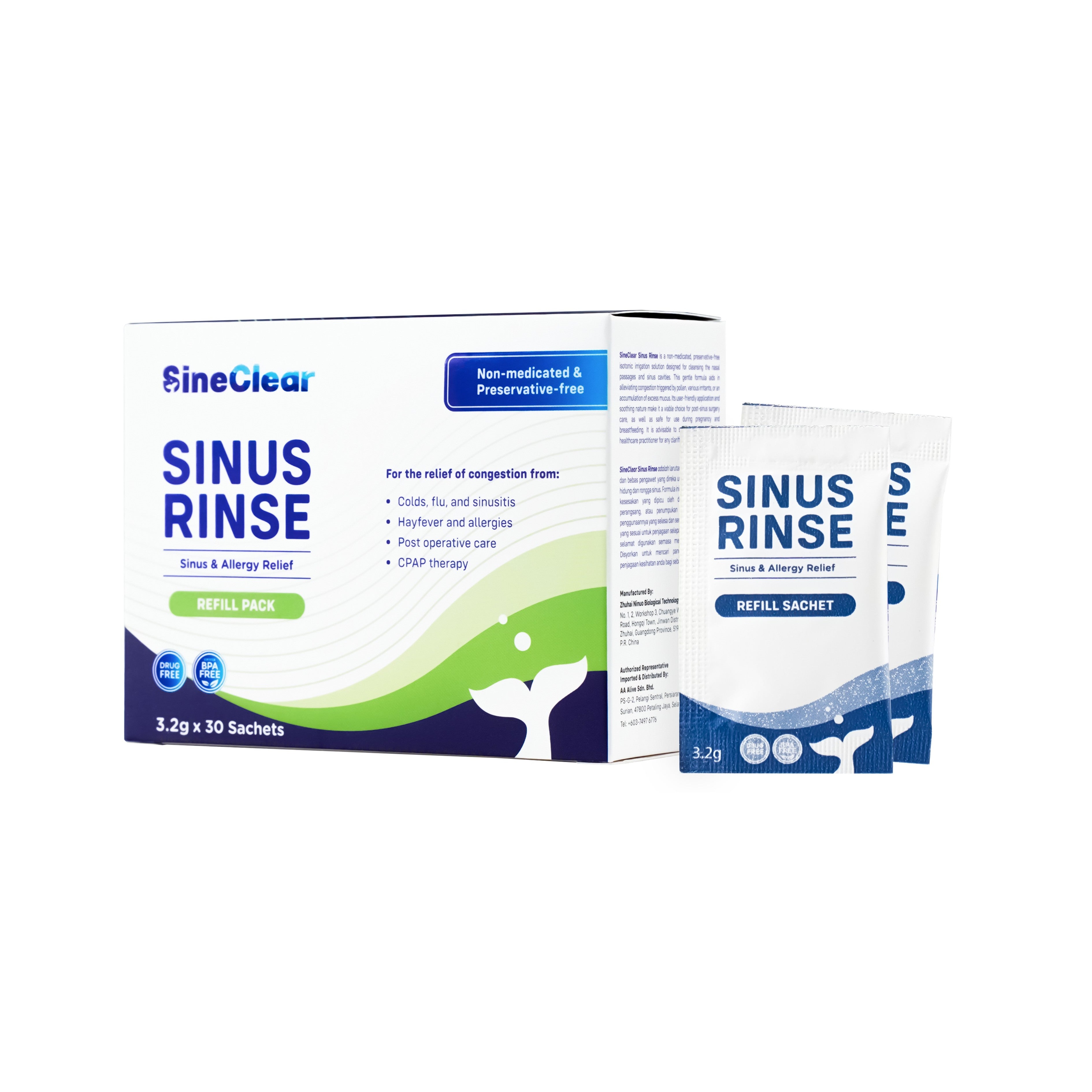 SineClear Sinus Rinse Refill Pack Sachet (3.2g x 30's)