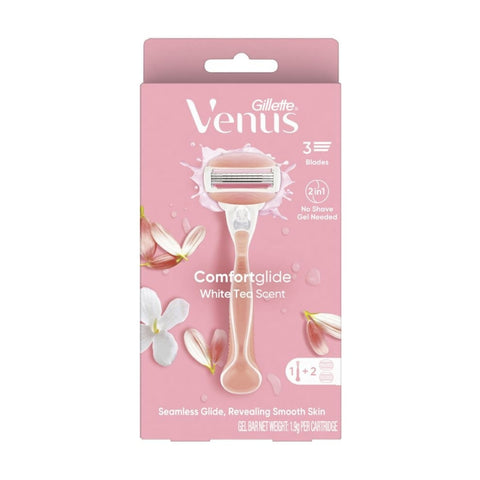 Gillette Venus Comfortglide Razor with Gel Bar (1 Handle, 2 Cartridges)