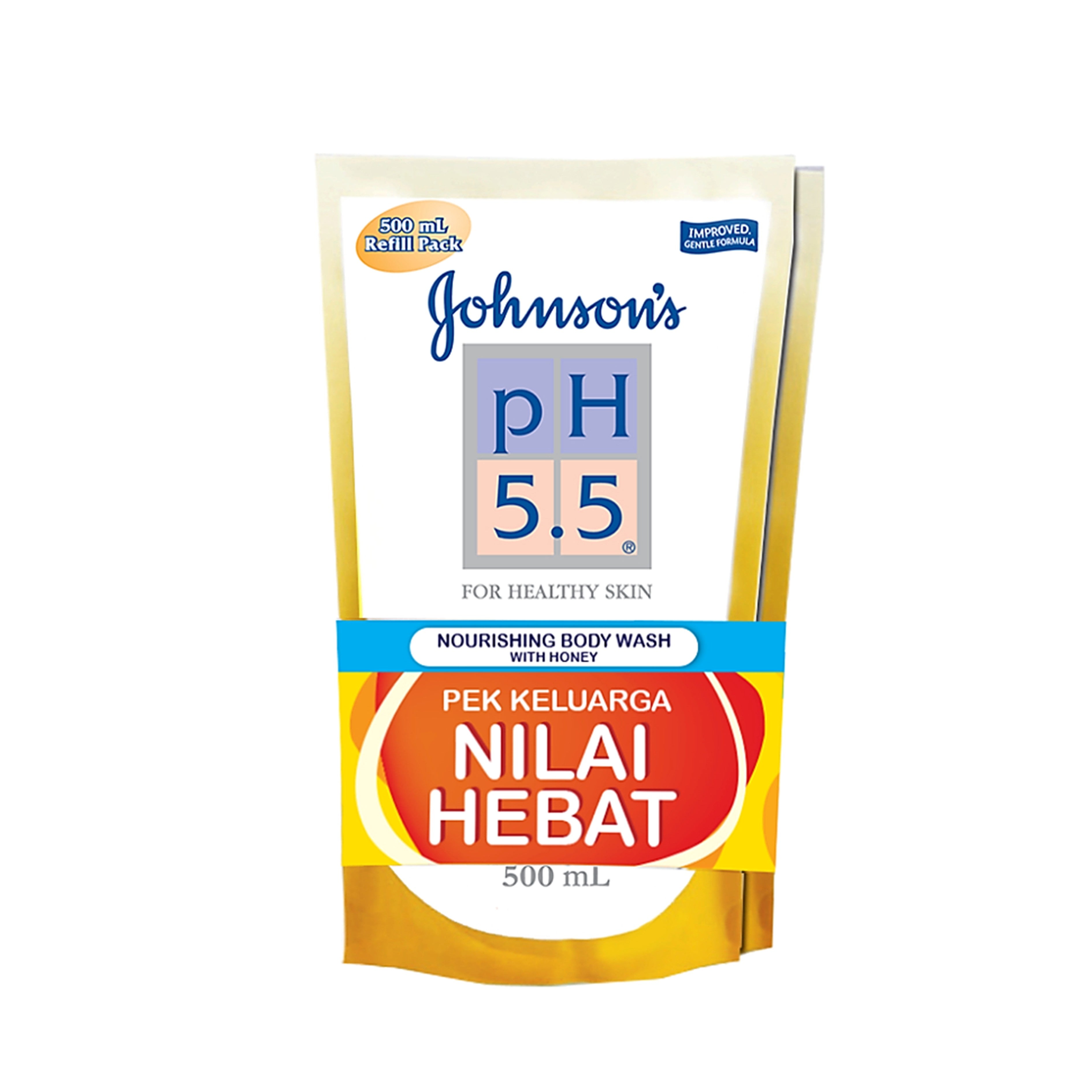 Johnson's pH5.5 Nourishing Body Wash with Honey (Refill) 500mLx2's [Twinpack]