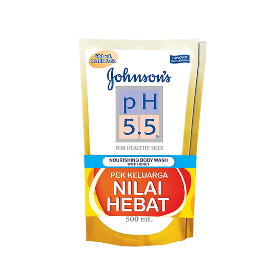 Johnson's pH5.5 Nourishing Body Wash with Honey (Refill) 500mLx2's [Twinpack]