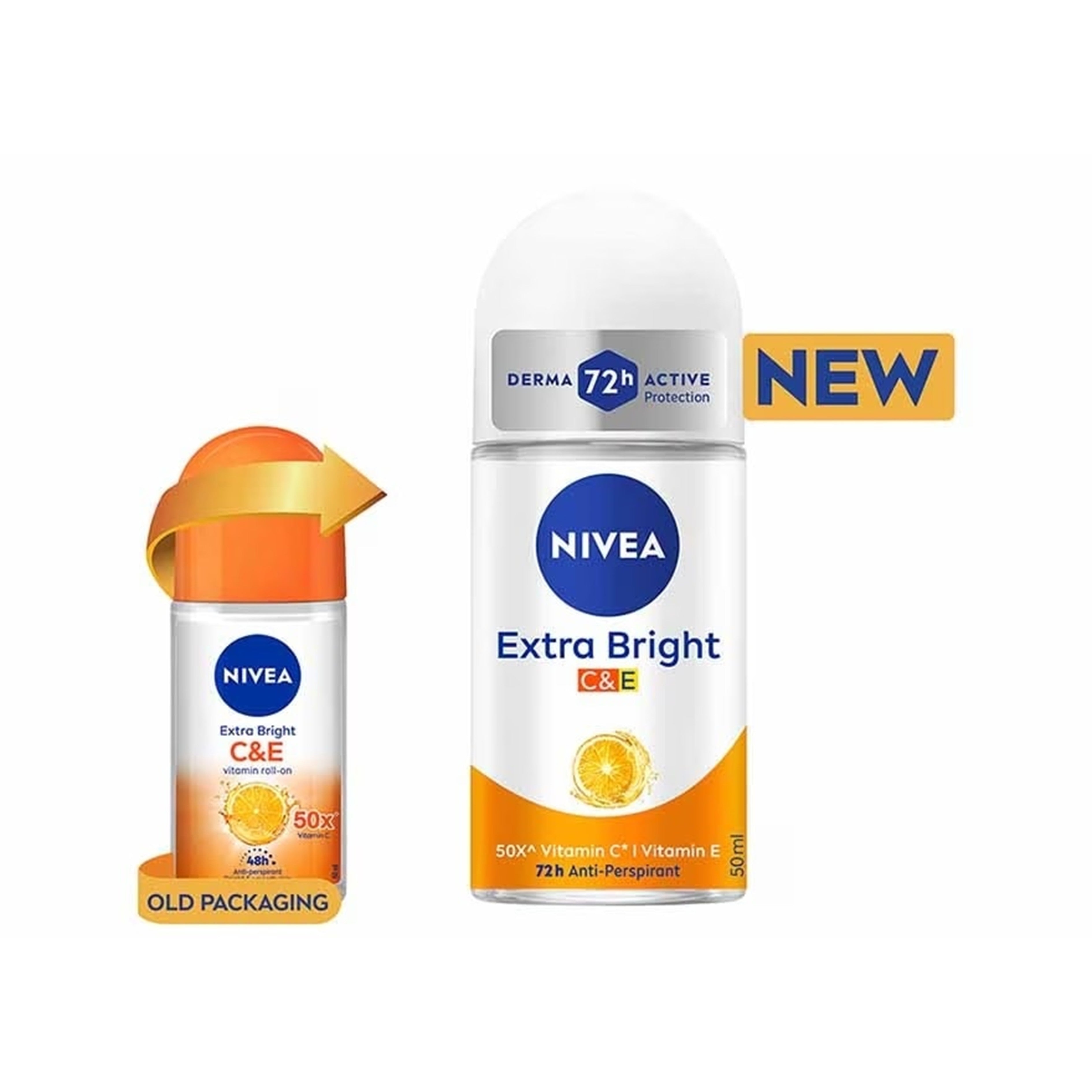 Nivea Extra Bright (C and E) 72H Anti-Perspirant Roll On 50mLx2's [Twinpack]