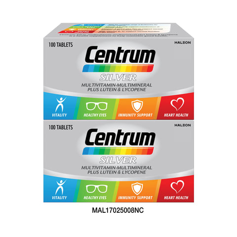 Centrum Silver Multivitamin-Multimineral Plus Lutein and Lycopene Tablet 2x100's [Twinpack]