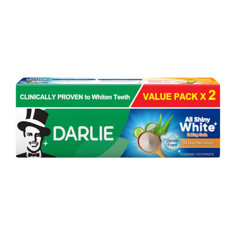Darlie All Shiny White (Baking Soda) Fluoride Toothpaste 140gx2's [Value Pack]