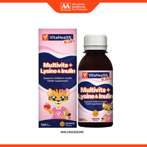 VitaHealth Kids Multivits Plus Lysine & Inulin Syrup (Orange Flavour) 120mL