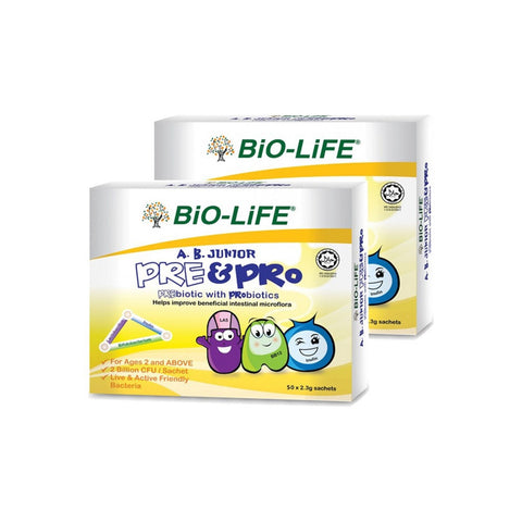 Bio-Life A.B. Junior Pre and Probiotics Powder Sachet 2.3gx50'sx2 [Twinpack]