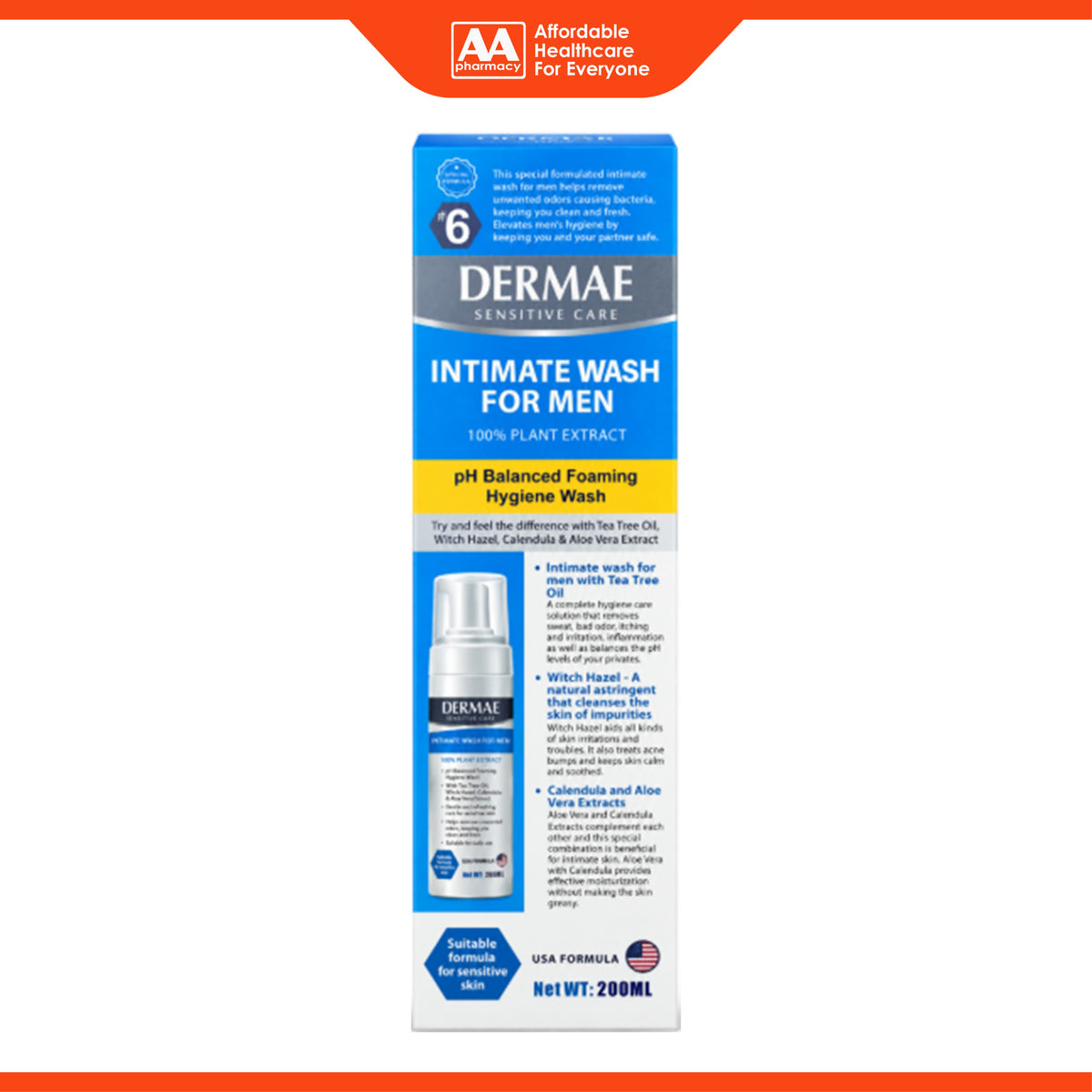 Dermae Intimate Wash For Men (200ml)
