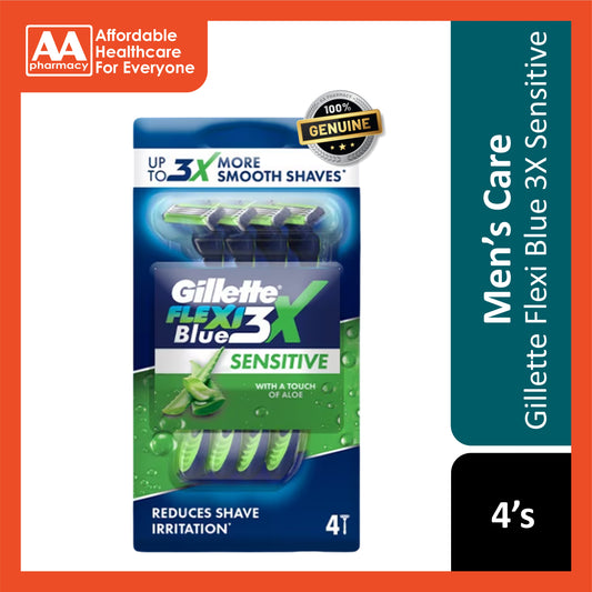 Gillette Flexi Blue 3X Sensitive Disposable Razor 4's