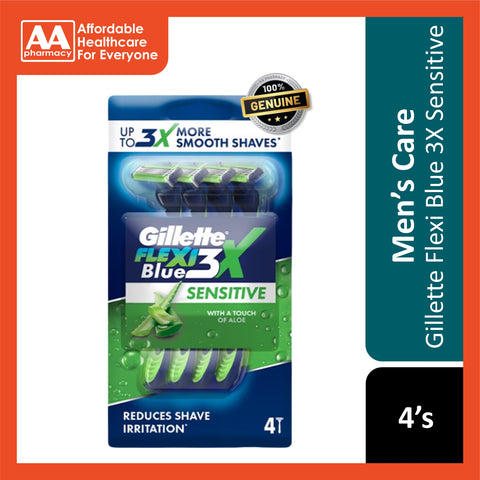 Gillette Flexi Blue 3X Sensitive Disposable Razor 4's