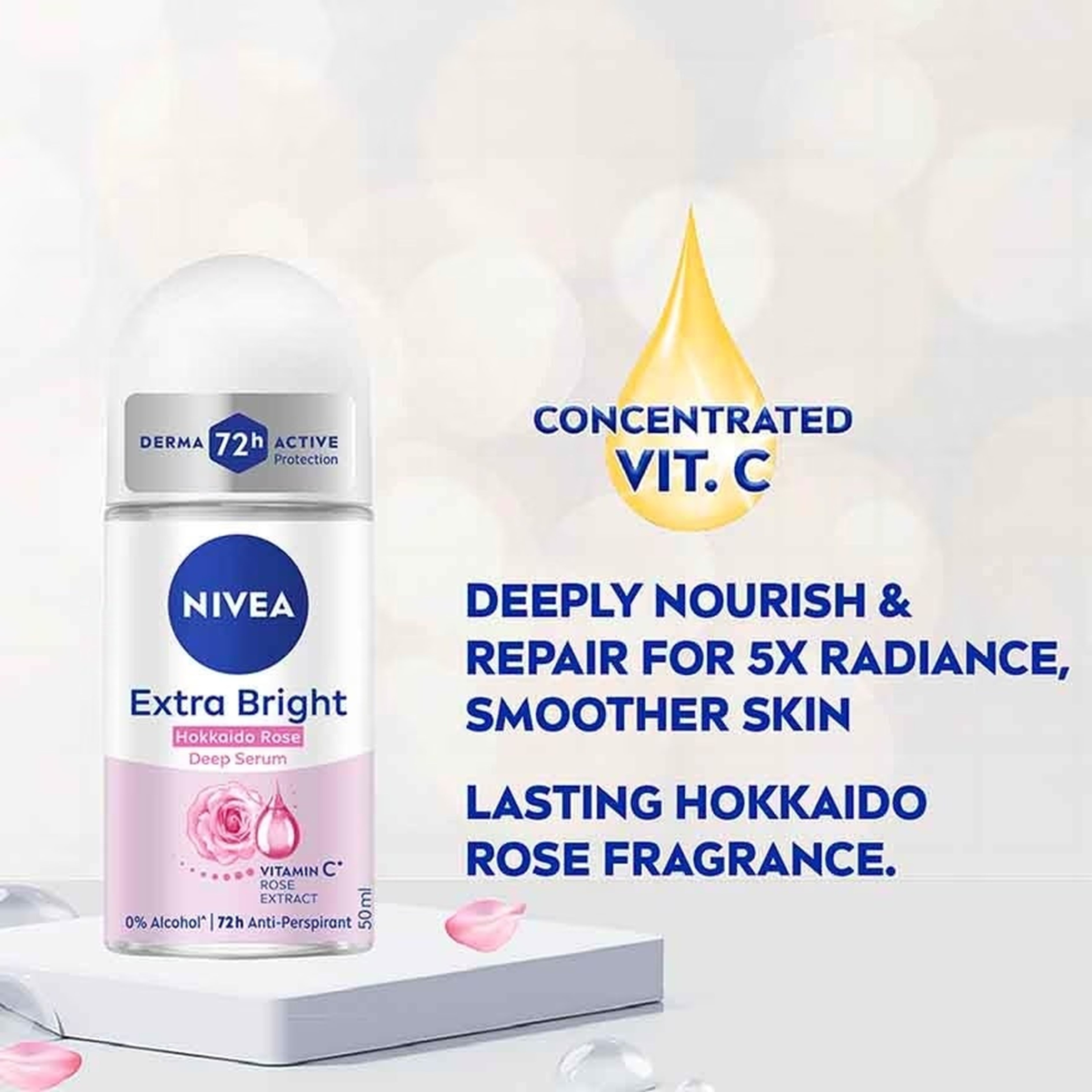 Nivea Deodorant Female Hokkaido Rose Roll On 50ml
