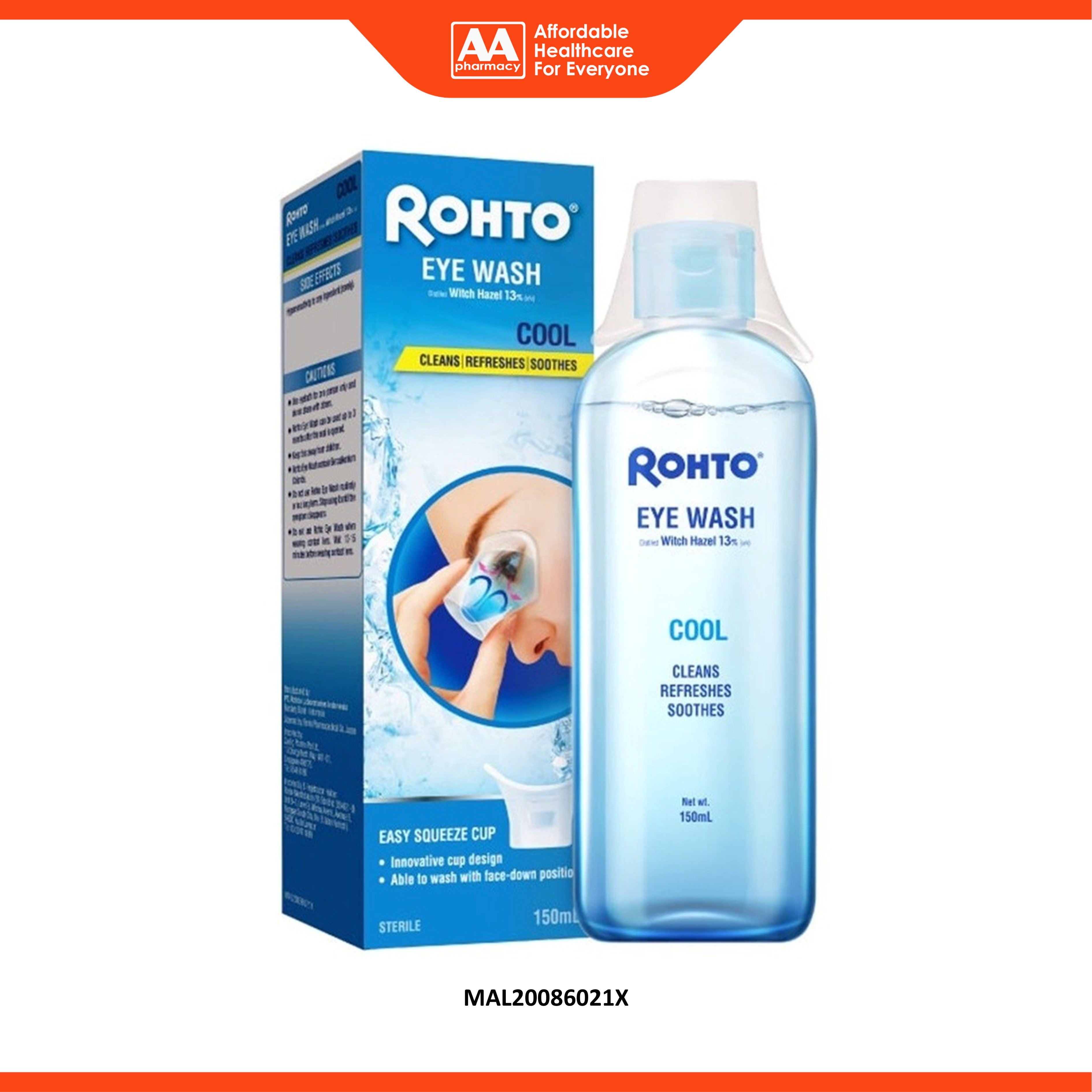 Rohto Cool Eye Wash 150mL (Cleans, Refreshes, Soothes)