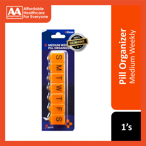A-Dose Medium Weekly Pill Organizer (7 Compartments) 1's