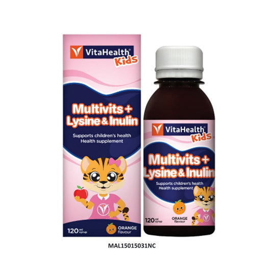 VitaHealth Kids Multivits Plus Lysine & Inulin Syrup (Orange Flavour) 120mL