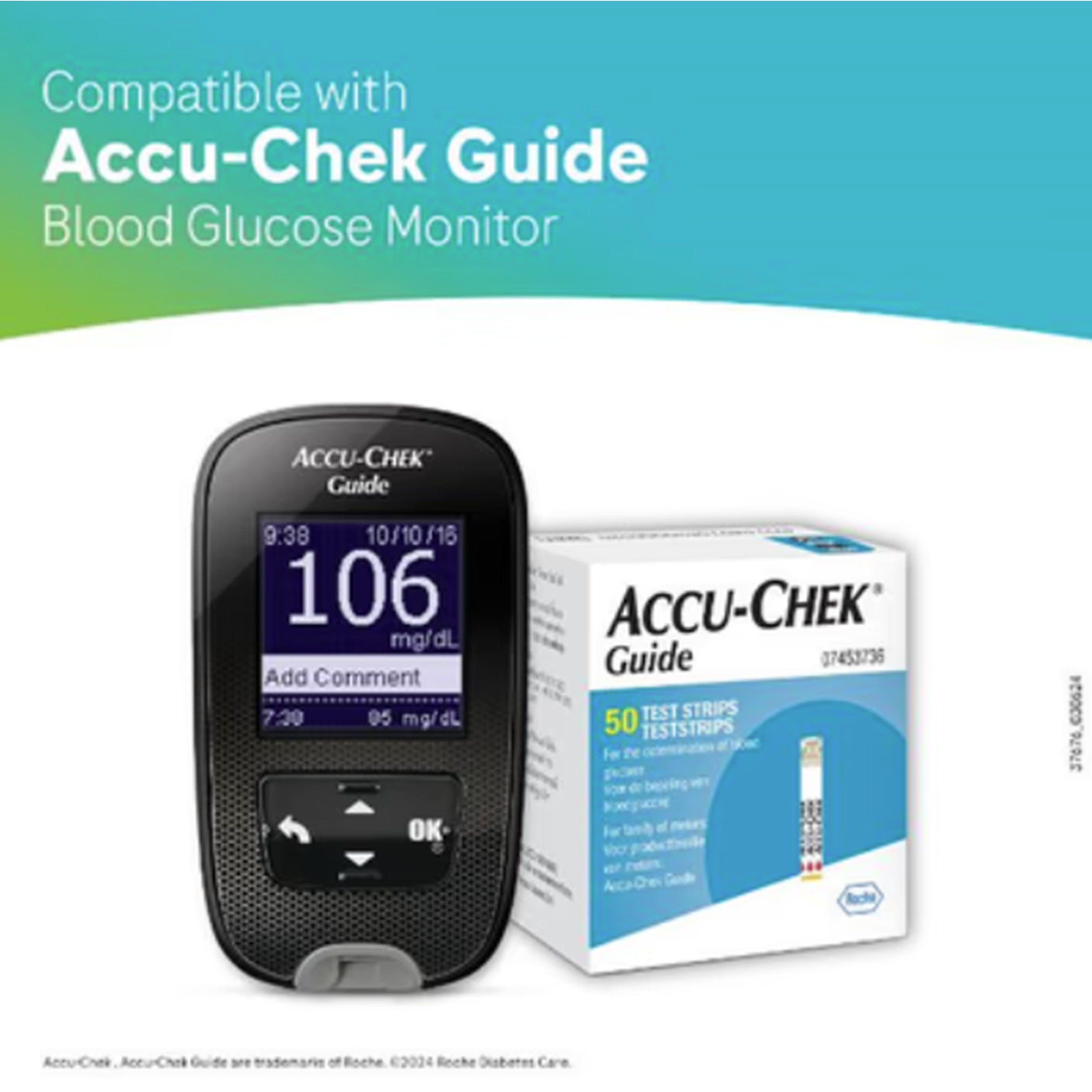Accu-Chek Guide Blood Glucose Test Strip 100's (Compatible with Accu-Chek Guide Blood Glocose Monitor)