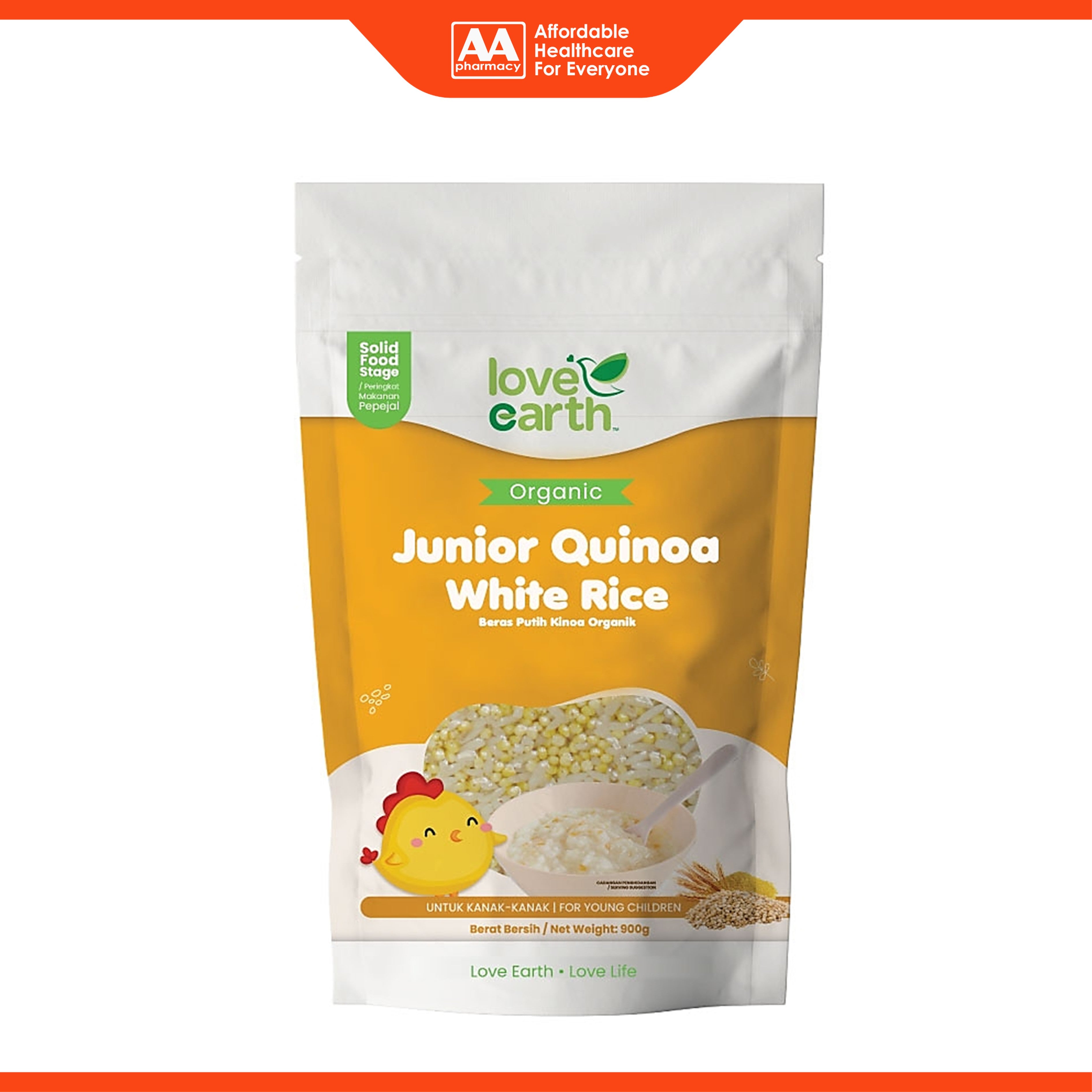 Love Earth Organic Junior Quinoa White Rice for Young Children 900g