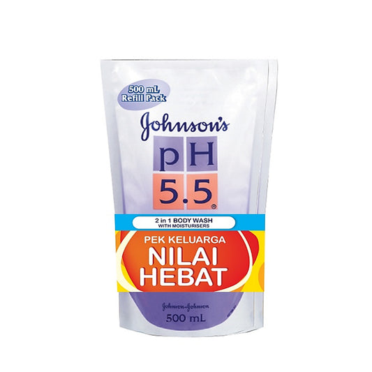 Johnson's pH5.5 2 in 1 Body Wash with Moisturizers (Refill) 500mLx2's [Twinpack]