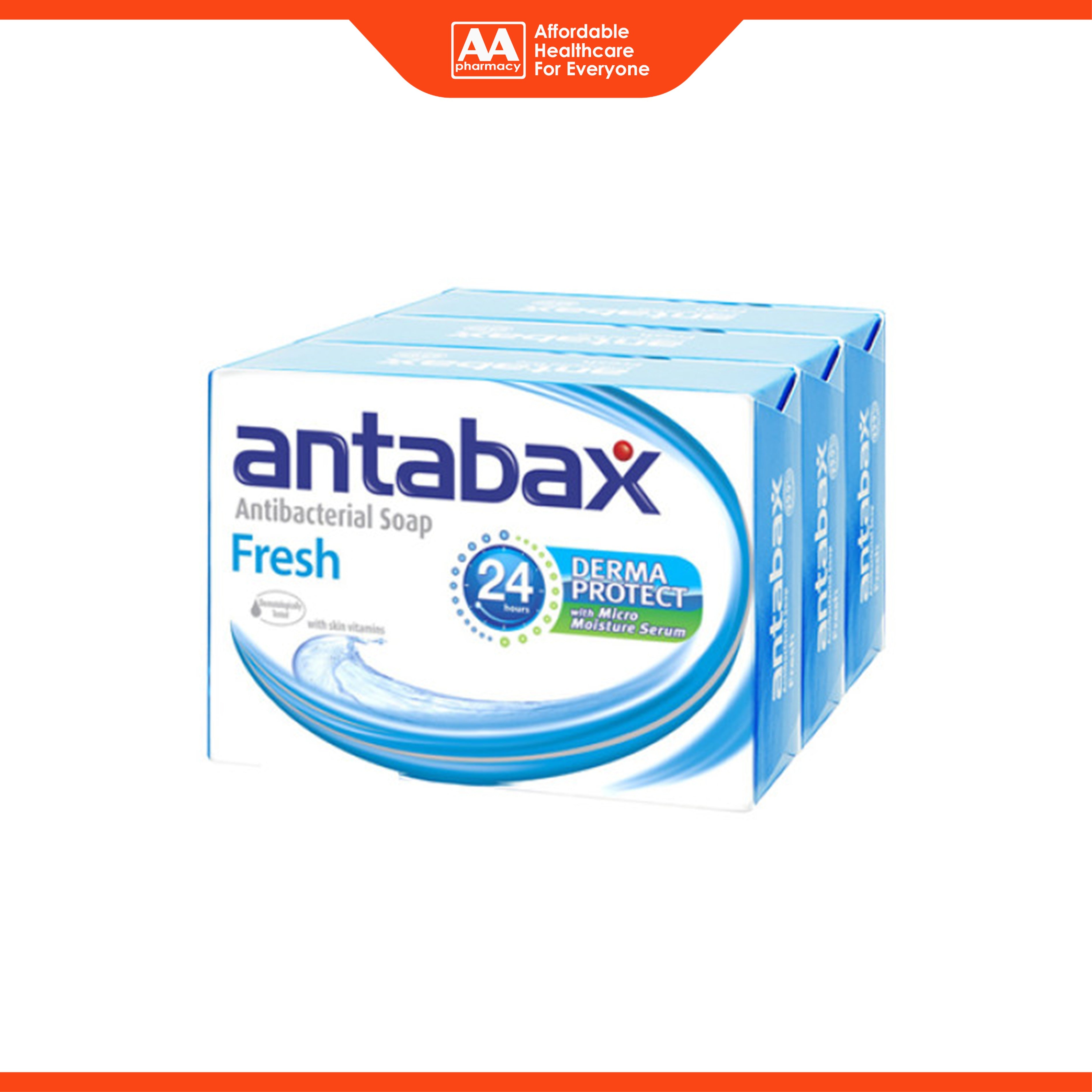 Antabax Antibacterial Bar Soap (Fresh) 75gx4's [Value Pack]