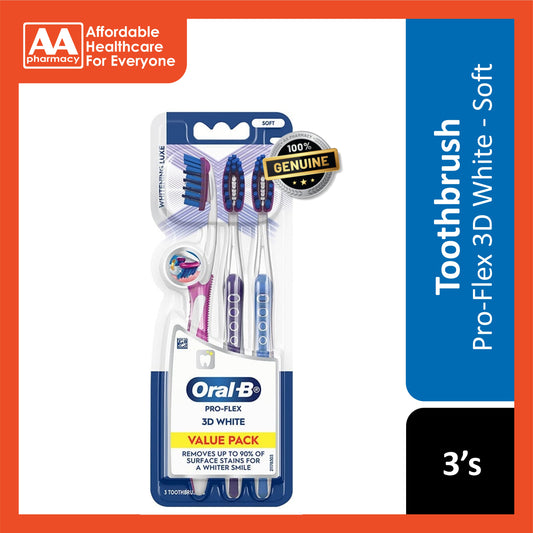 Oral-B Toothbrush (Pro-Flex 3D White, Soft) 3's