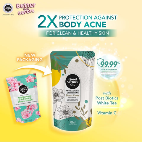 Good Virtues Co. Anti-Bacterial and Refreshing Shower Cream (With Vitamin C) 550mL (Refill Pack)