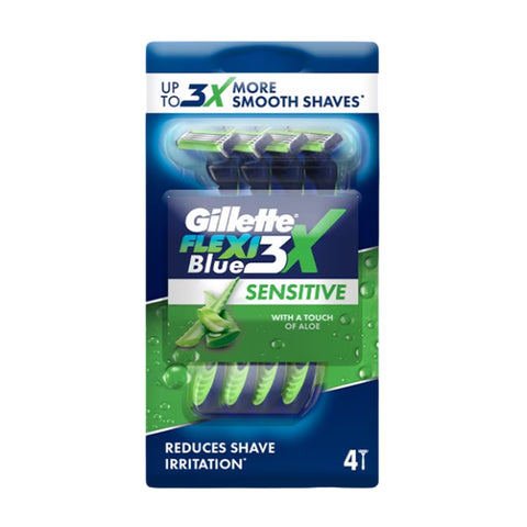 Gillette Flexi Blue 3X Sensitive Disposable Razor 4's