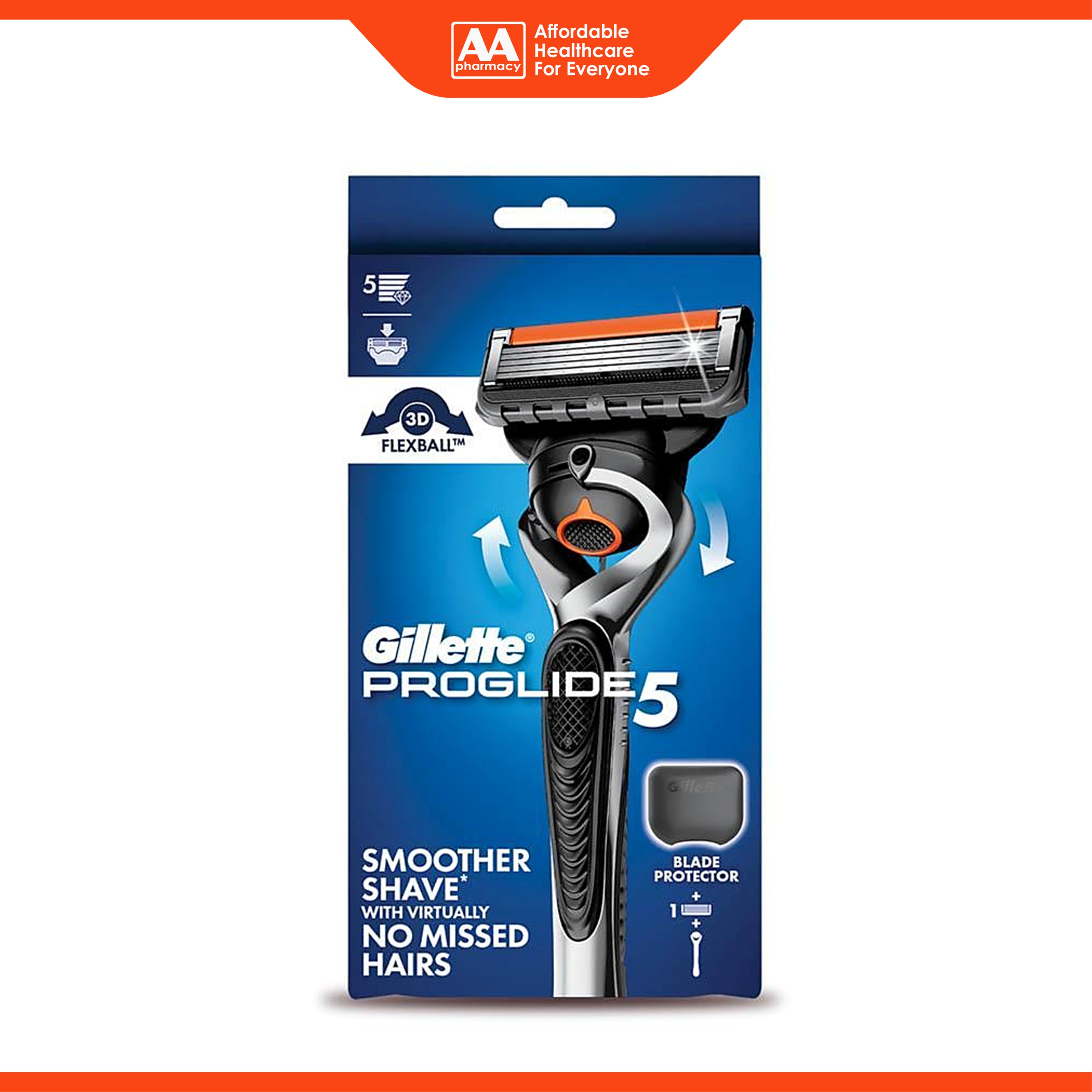 Gillette Proglide 5 - 1 Handle + 1 Cartridge + 1 Blade Protector