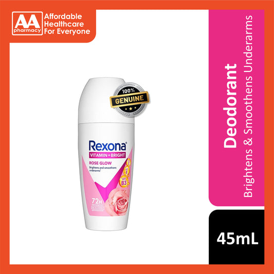 Rexona Vitamin + Bright Antiperspirant Roll On (Rose Glow) 45mL