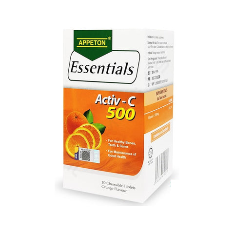 [CLEARANCE] [EXP 12/2026] Appeton Essentials Activ-C 500mg Orange Chewable Tablet 30's