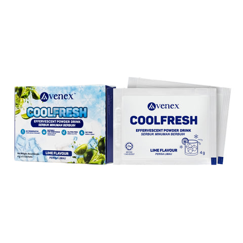 Avenex CoolFresh Effervescent Powder Drink (Lime Flavour) 4gx6's