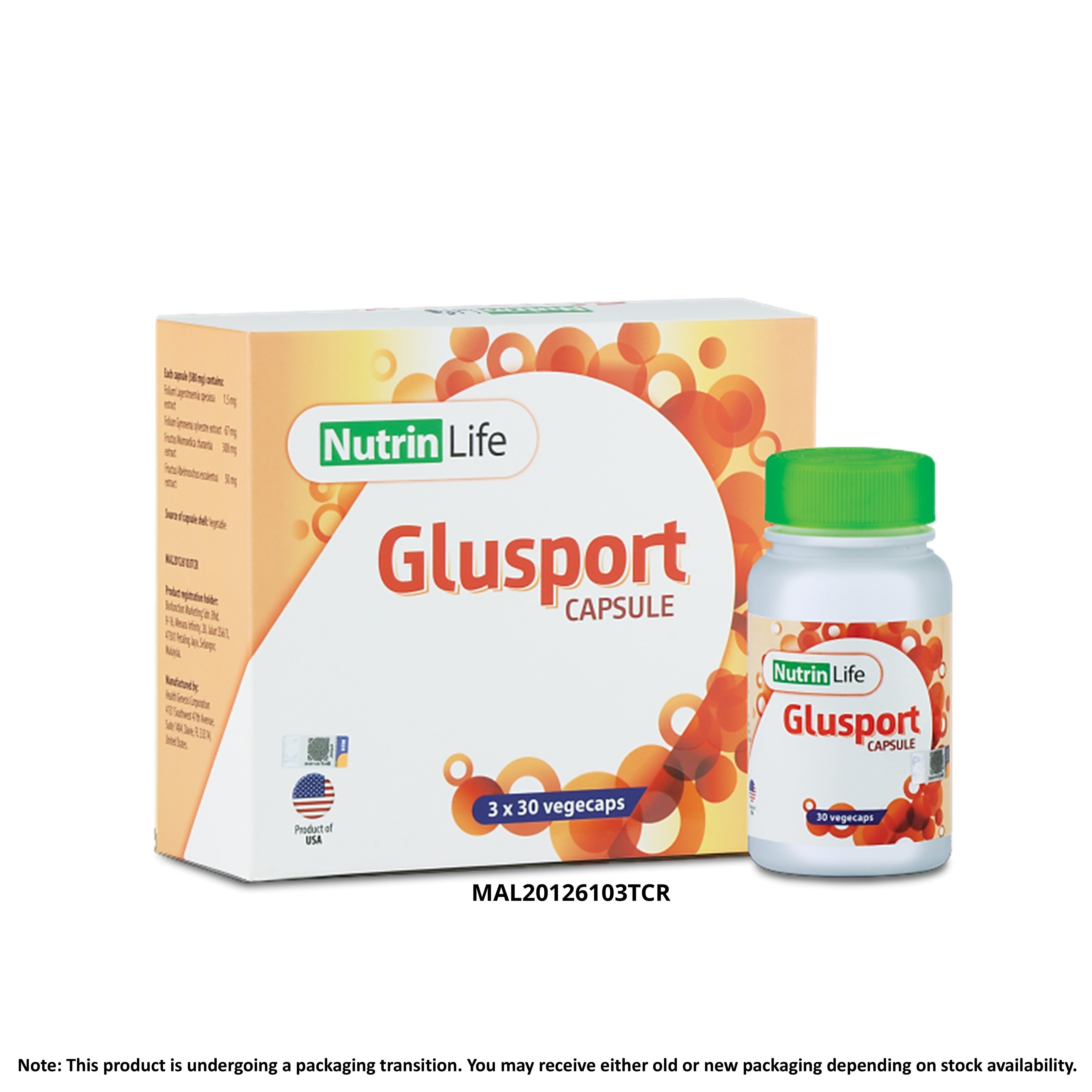 NutrinLife Glusport Vegecapsule 3x30’s