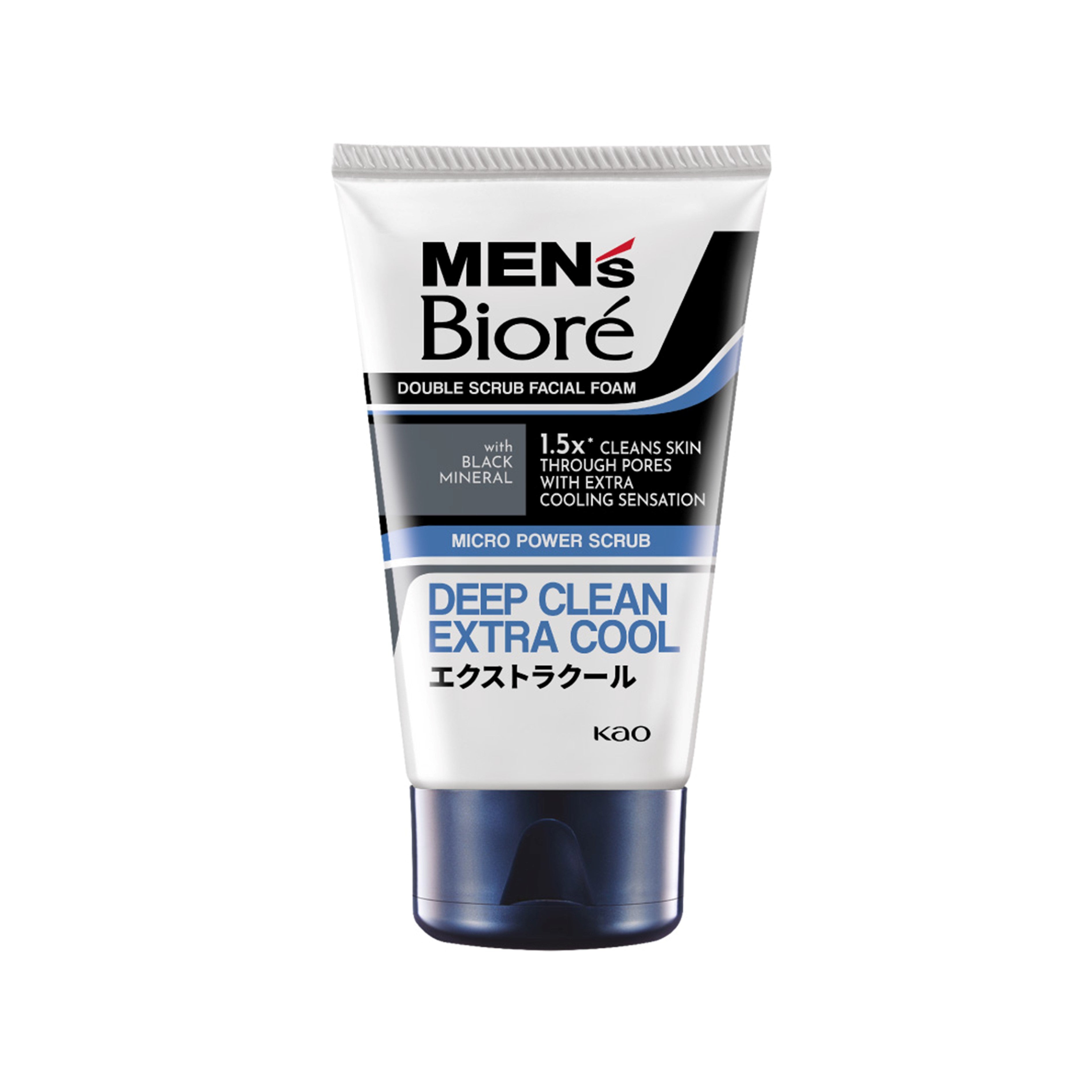 Men's Bioré Double Scrub Facial Foam (Deep Clean Extra Cool) 100g