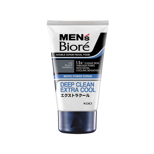 Men's Bioré Double Scrub Facial Foam (Deep Clean Extra Cool) 100g