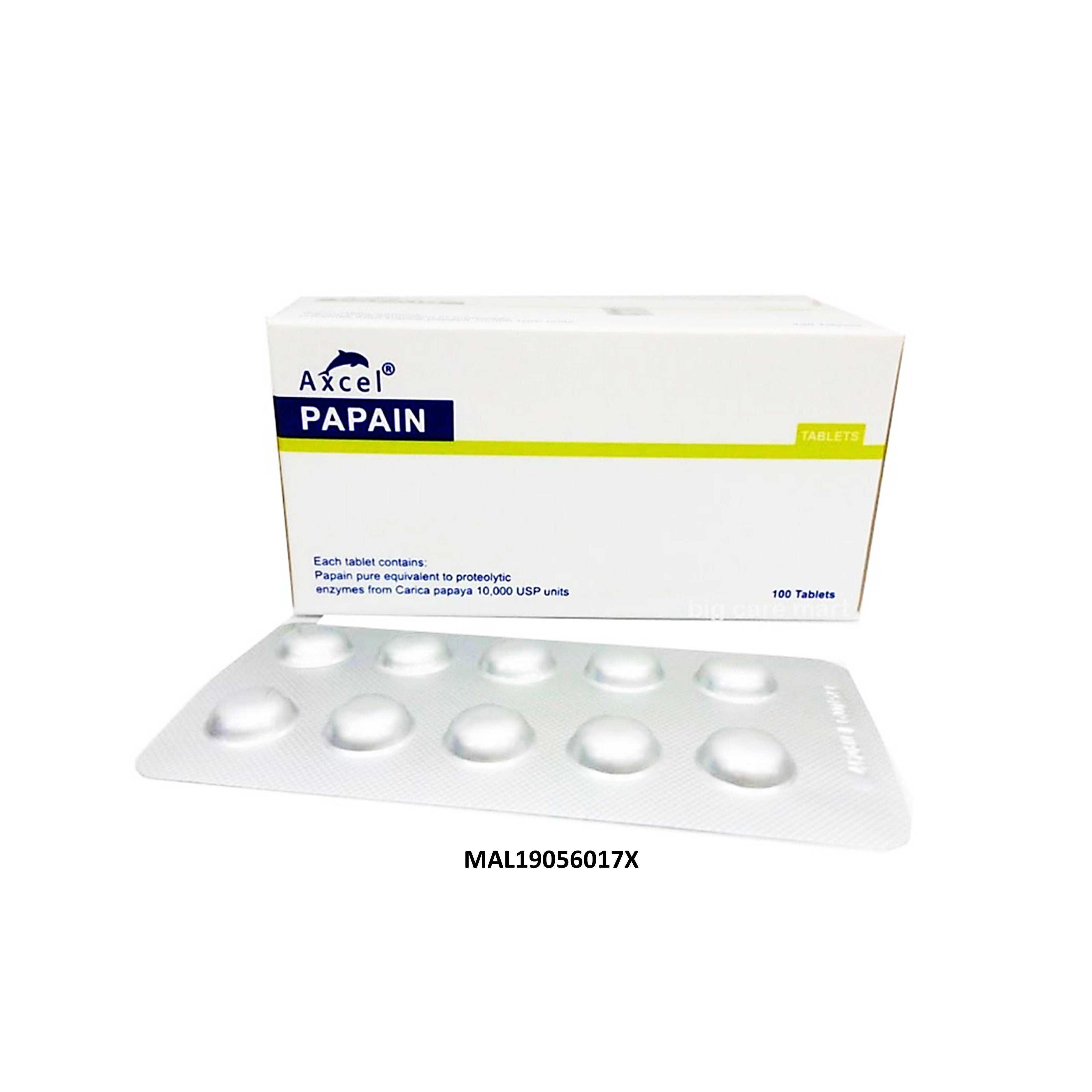Axcel Papain Tablet - Carica Papaya 10000 USP Units (10 x 10's)