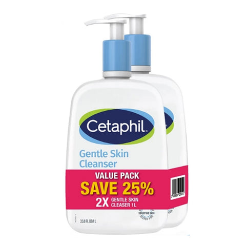 Cetaphil Gentle Skin Cleanser For Face & Body 1Lx2's [Twinpack]